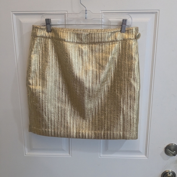 NWT Essentiel Antwerp Cole Gold Metallic Skirt - Picture 3 of 6